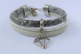 Armband snake lichtgrijs