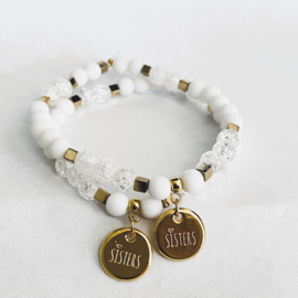 Zussen armbandenset wit/goud