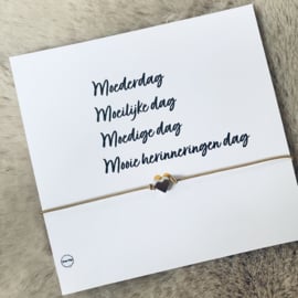 Wenskaart "MOEDERDAG MOEILIJKE DAG..."