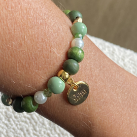 zussen armband green/goud