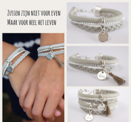 Zussen armbandenset grijs *sister*