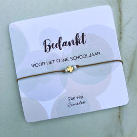 Wenskaart "BEDANKT VOOR HET FIJNE SCHOOLJAAR"