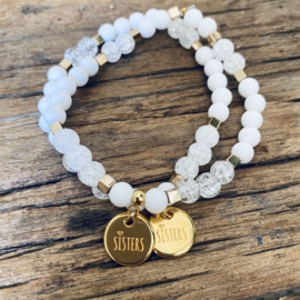Zussen armbandenset wit/goud
