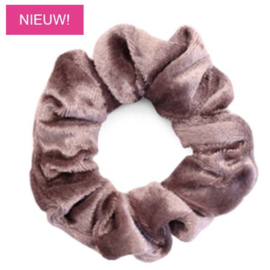 Scrunchie fluweel taupe