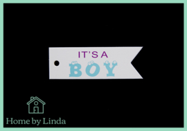 Label it's a boy wit kraft 2,5 cm x 7,5 cm (set van 10 stuks)