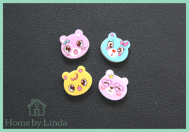 Poezen Gummetjes 2,5 cm x 2 cm (set van 4 stuks)