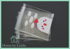 Cellofaan zakjes witte kip 10 cm x 10 cm (set van 10 stuks)