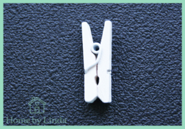 Mini knijpers wit 2,5 cm (set van 20 stuks)