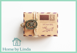 Geschenkdoosjes met kompas 6 cm x 4,5 cm x 3,5 cm (set van 5 stuks)