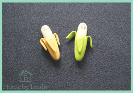 Bananen Gummetjes 4,5 cm x 1,5  cm (set van 2 stuks)