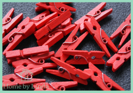 Mini knijpers rood 2,5 cm (set van 20 stuks)