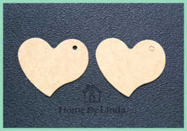 Label hart bruin kraft 4,5 cm x 4 cm (set van 10 stuks)