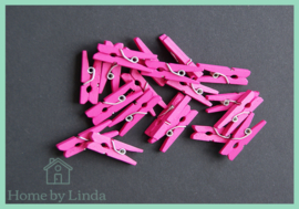 Mini knijpers roze 2,5 cm (set van 20 stuks)