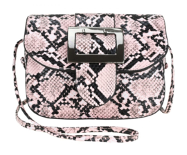 Nicole Brown Schoudertas slangenprint roze, ecoleder 13 x 17 cm HB2566