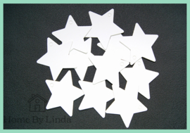 Label ster wit kraft 6 cm (set van 10 stuks)