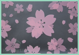 Cellofaan zakjes roze bloem 10 cm x 10 cm (set van 10 stuks)