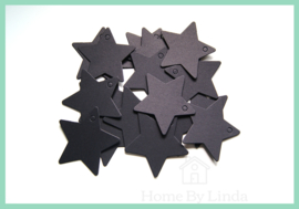 Label ster zwart kraft 6 cm (set van 10 stuks)