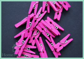 Mini knijpers roze 2,5 cm (set van 20 stuks)