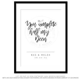 Poster | You complete half my deen