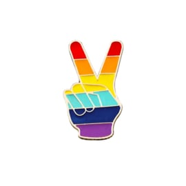 RAINBOW PEACE SIGN (LGBT) PIN