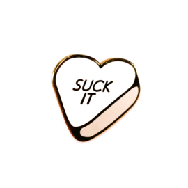 WHITE CANDY HEART PIN