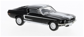 Brekina 19606 - Ford Mustang fastback 1968, zwart/wit (HO)