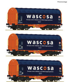Roco 76009 - Wascosa, 3-delige set schuifzeilen wagens (HO)