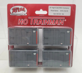 Atlas 20001194 - 20' Hi-Cube MSW Trash Container AWIU Set #4 (Pack of 4) (HO)