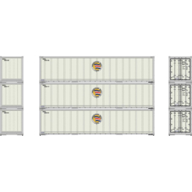 Athearn ATH63388 - 40' Smooth Side Containers, AML #2 (HO)