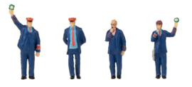 Faller 180237 -   Figuren-set met mini-sound-effect spoorwegpersoneel en fluitsignaal conducteur (HO)