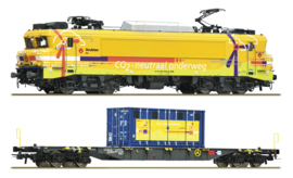 Roco 7520117- Elektrische locomotief 1756 “Charlotte” met een Strukton Rail containerwagon met geluid HO|AC)