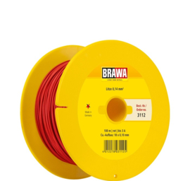 Brawa 3112 - Draad, 0,14 mm², 100mtr, rood