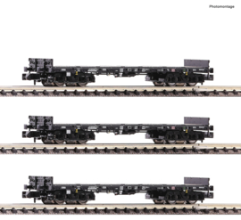 Fleischmann 826710 - DB AG, 3-delige set platte wagens (N)