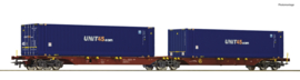 Roco 76634 -GYSEV CARGO, dubbele container draagwagen (HO)