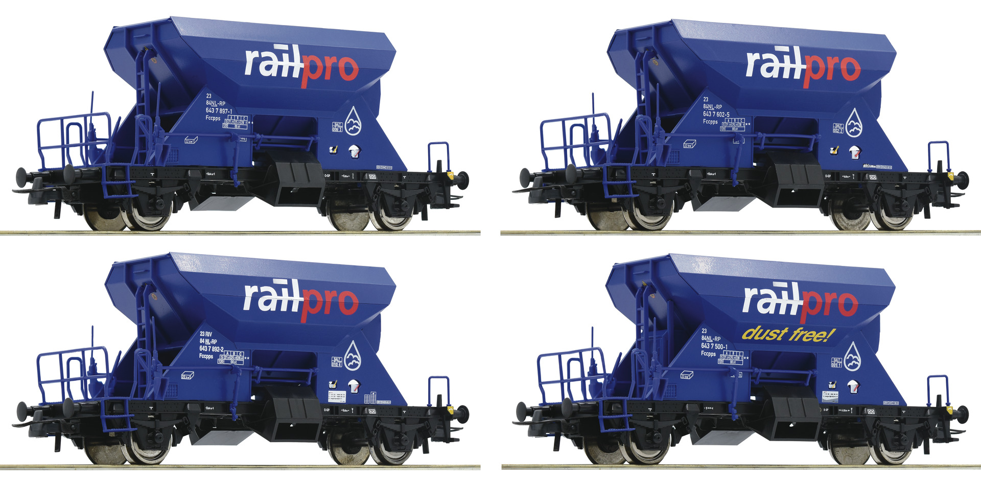 Roco 76137 - Set van 4 ballastwagens, type Fccpps, van Railpro (HO)