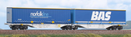 ACME 40382 - AEE, containerdraagwagen Sggrrmss 90 "BAS/norfolk line" (HO)