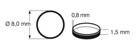 Fleischmann 648011 (54401300) - Antislipband Ø8,0 mm. Breedte 1,5 mm. 10 stuks (HO)