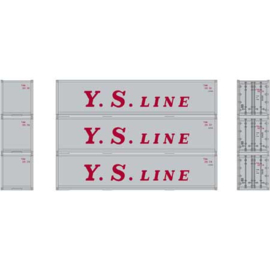 Athearn ATH27165 - RTR 40' Smooth Side Container, YS Line (3) (HO)