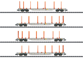 Minitrix 18710 - AAE/ Hector rail, Set containerwagens voor gecombineerd vervoer type Sgns (N)