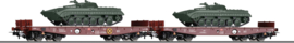Tillig 502235 - DB AG, zwaarlast wagenset beladen met BMP (HO)