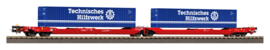 Piko 72238 - DB AG, Draagwagen T3000e met 2 THW containers (HO|DC)