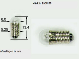 Märklin E600100 - Gloeilamp helder, 19V-E5,5 (1 Stuks) (HO)
