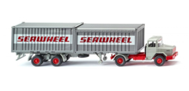 Wiking 052402 - Magirus Deutz met containeroplegger "Seawheel" (HO)