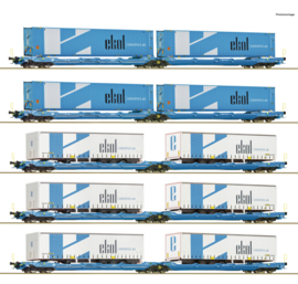 Roco 6600019 - Eurowagon, 5-delige set met T3000e wagons (HO)