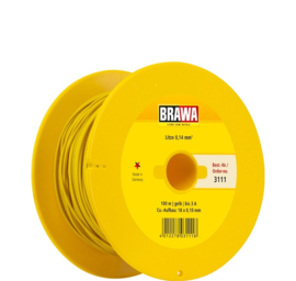 Brawa 3111 - Draad, 0,14 mm², 100mtr, geel