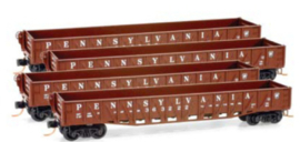 Micro Trains 99300018 - Four Car Runner Pennsylvania PRR 50' Comp Gondola (N)