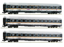 Roco 74018 - Alex, 3-delige set Eurofirma rijtuigen (HO|DC)