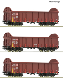 Roco 6600131 - 3-tlg. Set: Offene Güterwagen, DB AG (HO|DC)