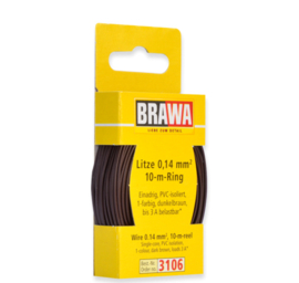 Brawa 3106 - Draad, 0,14 mm², 10mtr, donkerbruin