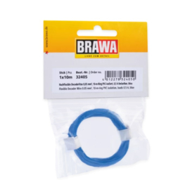 Brawa 32405 - Flexibel Decoderdraad, 0,05 mm², 10mtr, blauw
